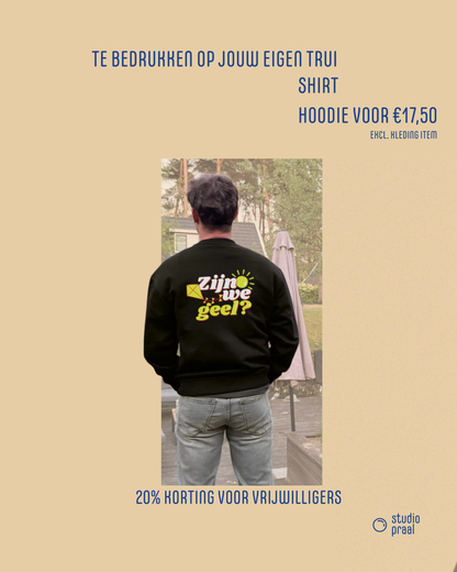 "Zijn we geel?" opdruk
